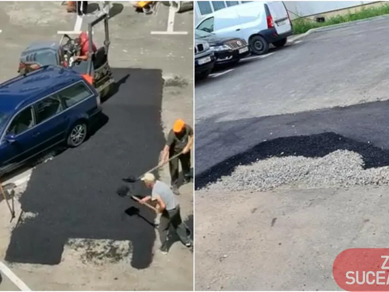 Muncitorii nu s-au obosit să dea autoturismul deoparte. Foto Ziar de Suceava