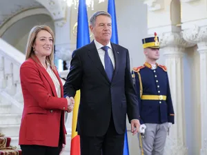 Preşedintele Parlamentului European, Roberta Metsola, a fost primit la Palatul Cotroceni de preşedintele Klaus Iohannis. / Foto: presidency.ro