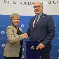Lisa Choate, președinta și directoarea executivă a American Councils și Mihai Dimian, ministrul Educației Foto: Instagram