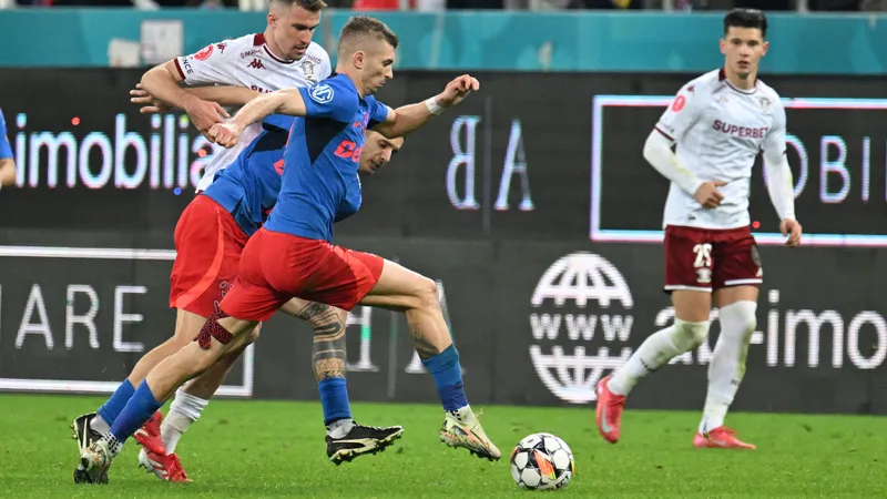 FCSB și Rapid, remiză de infarct în derby-ul play-off-ul Superligii. Tănase, omul decisiv - Foto: Facebook/FCSB