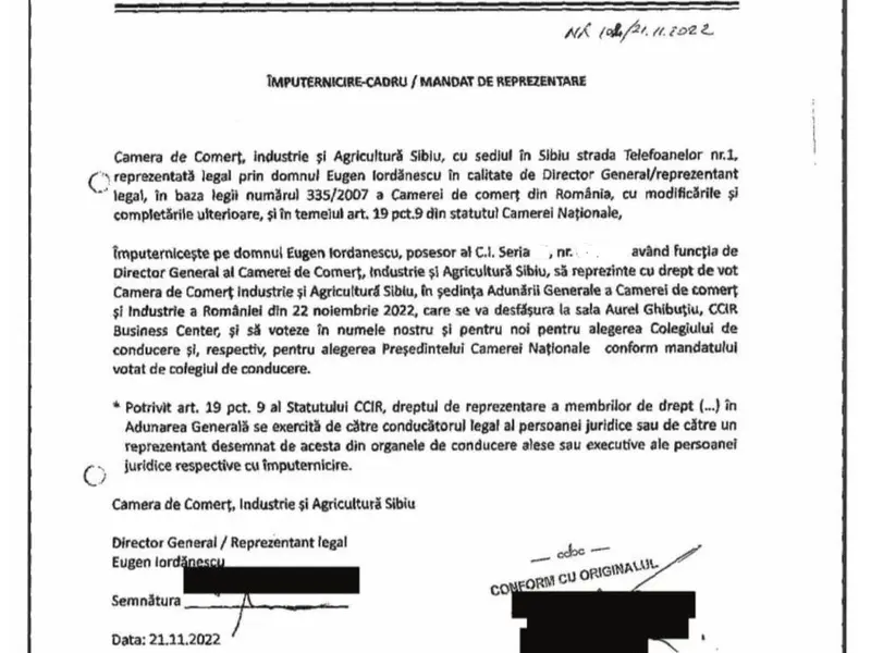 CCIR se delimitează categoric de comportamentul deviant al Directorului general al CCIA Sibiu - imagine cu rol ilustrativ Foto: CCIR