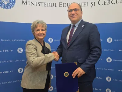 Lisa Choate, președinta și directoarea executivă a American Councils și Mihai Dimian, ministrul Educației Foto: Instagram