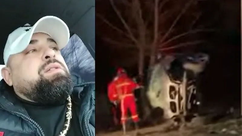 Interlopul Bot, beat și fără permis, și-a izbit cu mașina rivalii și le-a răsturnat BMW-ul în șanț Foto: Facebook
