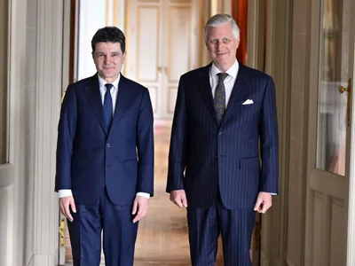 Preşedintele Nicuşor Dan şi Regele Filip al Belgiei, la Palatul Regal din Bruxelles - Foto: Profimedia Images