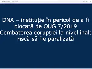 Pagina de deschidere a site-ului DNA/FOTO: pna.ro