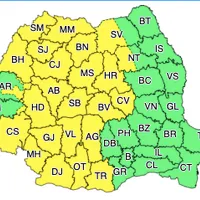 Județele afectate de vijelii, conform ANM/FOTO: meteoromania.ro