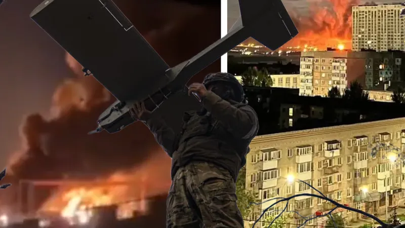 Rafinărie Rosneft, în flăcări după un atac cu drone. Procesa 7.000.000 de tone de tiței pe an - Foto: Colaj foto - Facebook - X