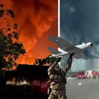 Atac masiv cu drone în Rusia de „Ziua Victoriei”. Un depozit de petrol din Iurovka, în flăcări - Foto: Twitter/ @LXSummer1