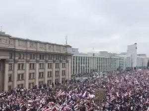 Protest cu zeci de mii de participanți la Minsk. Captură video