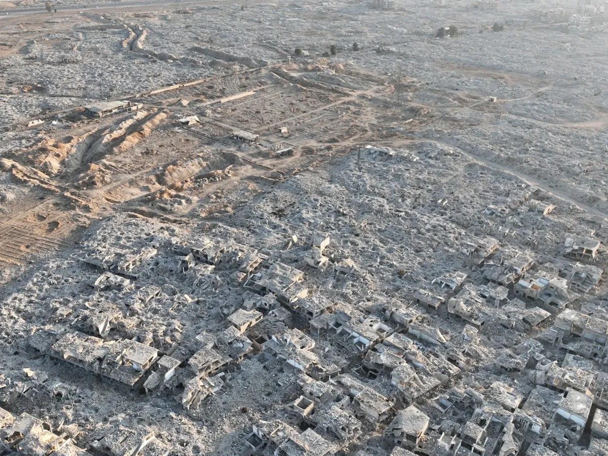O vedere aeriană a cartierului Tișrin din Damasc, transformat în moloz de regimul Assad - Foto: Profimedia Images