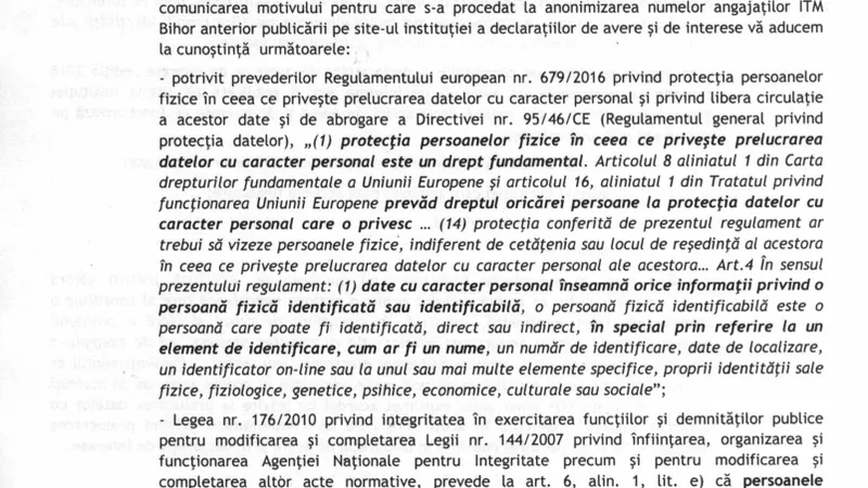 Secretizarea declarațiilor de avere la ITM Bihor, o practică de trei ani. Răspuns oficial al instituției la solicitarea Newsweek România