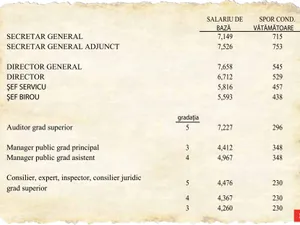 Sporul pentru condiții vătămătoare a fost acordat începând din 2009, în cuantum de 10% din salariu