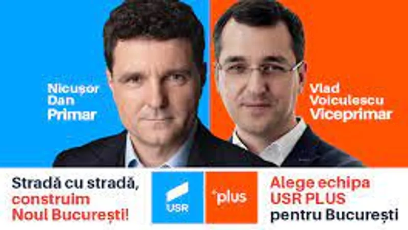 Afisul electoral în care USR-PLUS anunța că Vlad Voiculescu va fi viceprimar