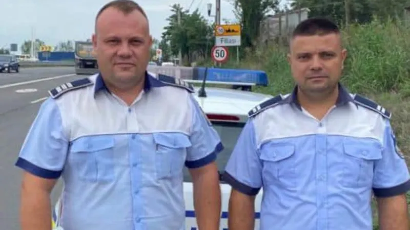Polițiști salvatori - FOTO: MAI
