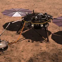 Lander-ul se zbate să absoarbă lumină solară din cauza prafului. / Foto: mars.nasa.gov