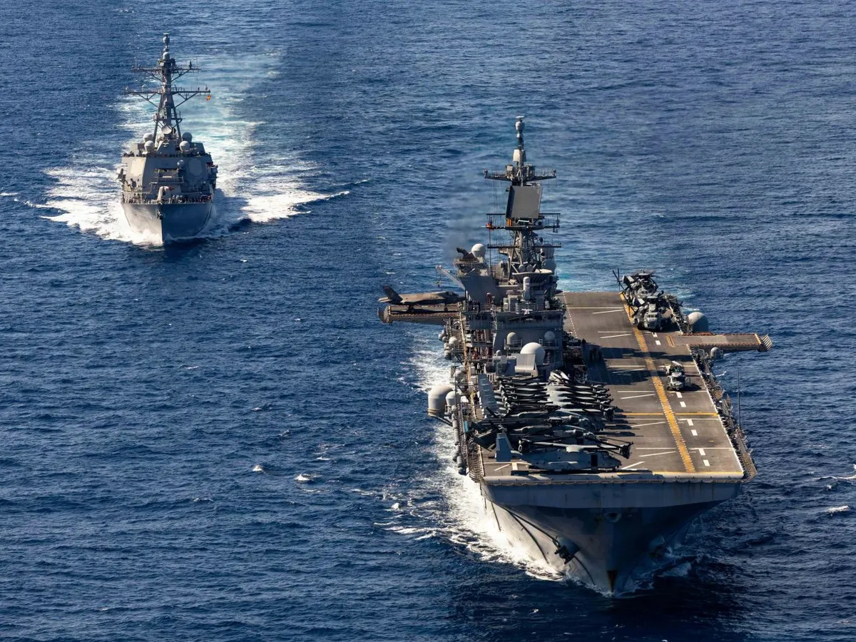 Navă de asalt amfibie americană care transportă mii de forțe expediționare a sosit în Orientul Mijlociu - Foto: Profimedia Images (imagine cu rol ilustrativ)