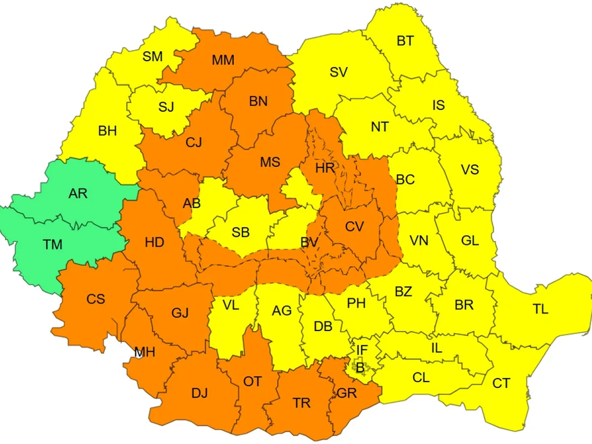METEO Atenție! Meteorologii au emis Cod portocaliu de averse și vijelii în 12 județe - Foto: meteoromania.ro