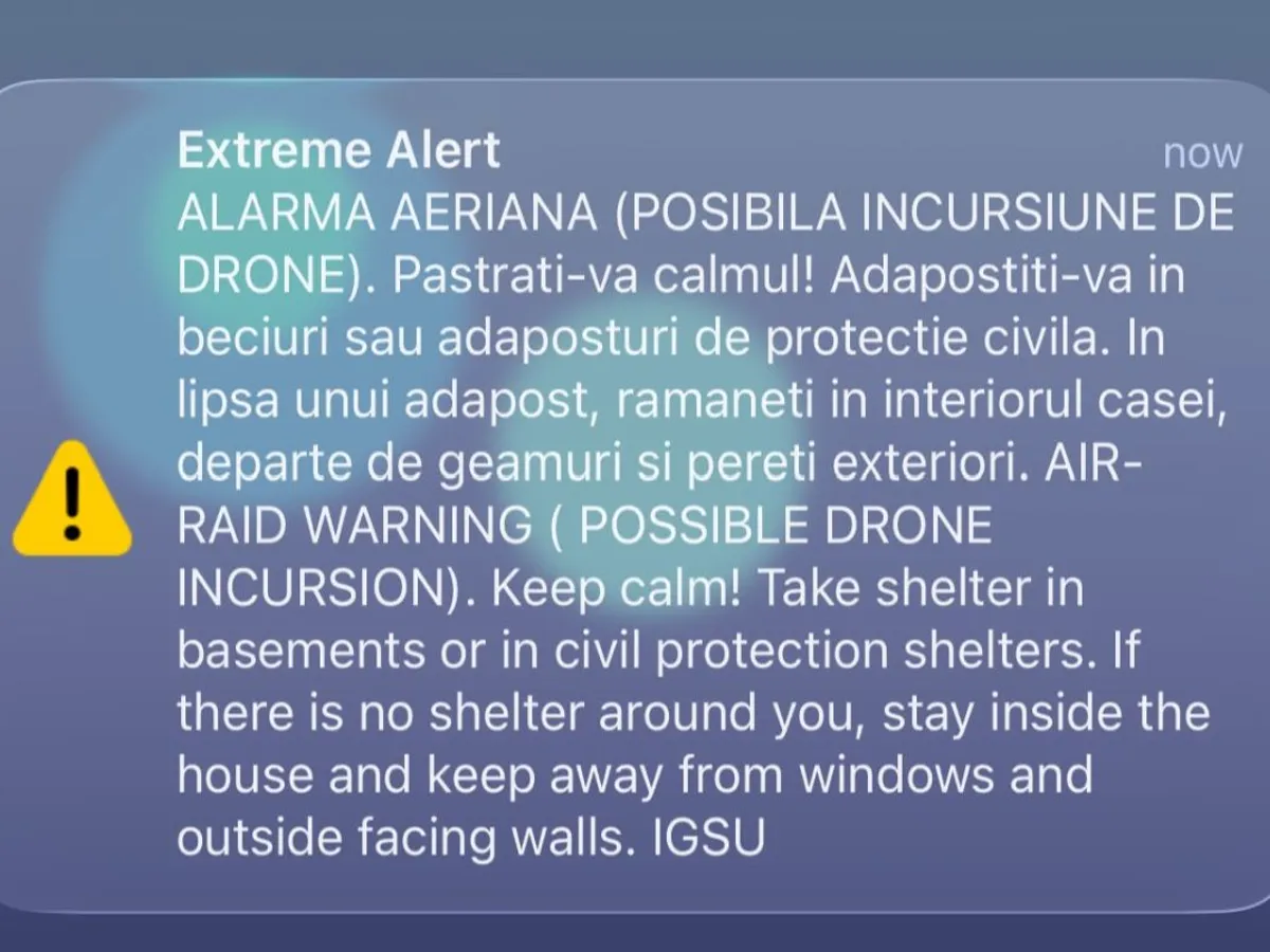 Mesaj Ro-Alert în Iaşi