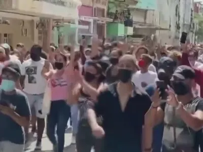 Cubanezii au protestat contra regimului de la Havana. FOTO: Captură video