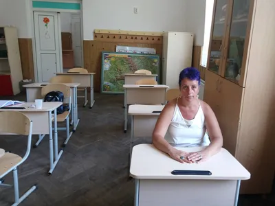 Profesoara Mihaela Murgoci la școala din Herăști