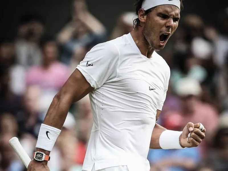 Rafael Nadal purtând ceasul Richard Mille în timpul unui joc