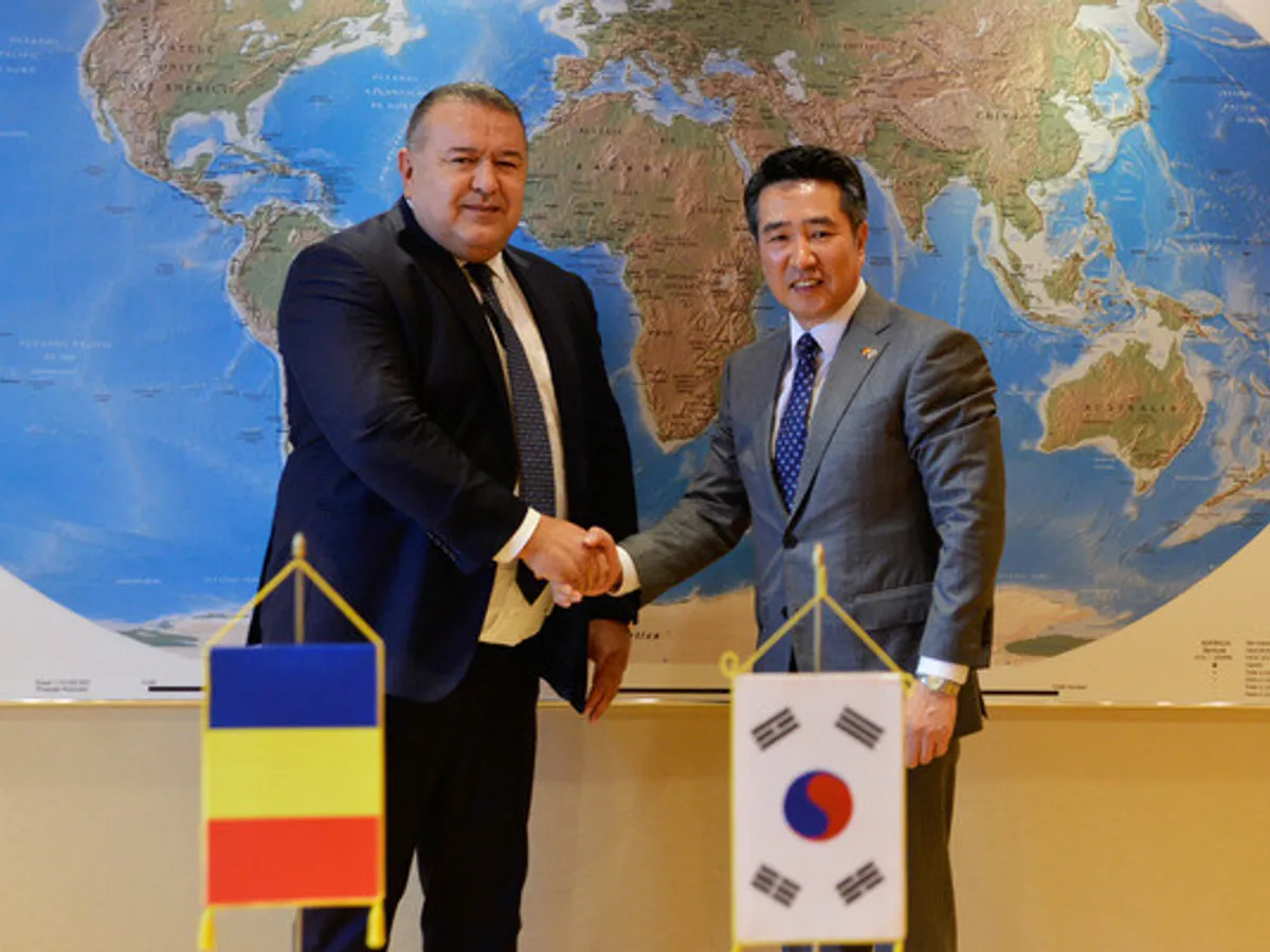 Președintele Camerei de Comerț și Industrie a României, Mihai Daraban, a avut o întrevedere cu E.S. Rim Kap-soo, Ambasadorul Extraordinar şi Plenipotențiar al Republicii Coreea în România Foto: NWR