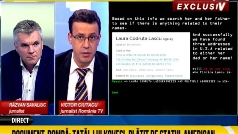 Dezbatere Ciutacu-Savaliuc pe tema caselor lui Kovesi Foto: print screen
