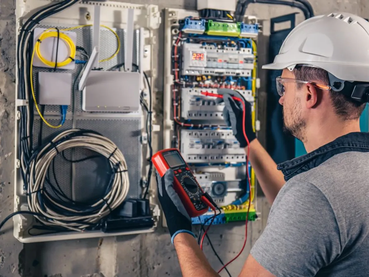 Electrician lucrând la tabloul electric - Foto: Freepik/pvproductions
