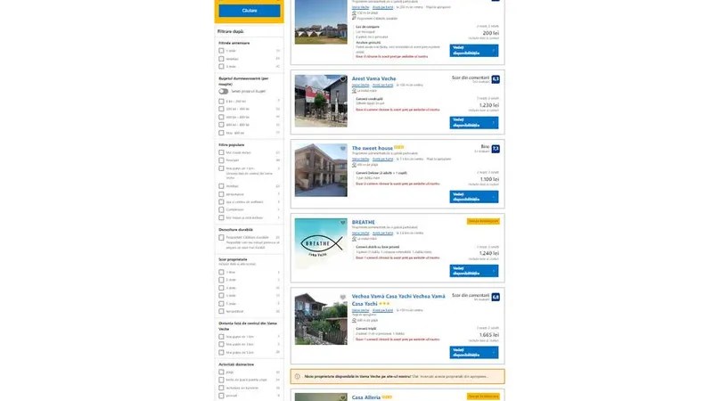 Tarife cazare la Vama Veche de 1 Mai 2023. - Foto: captură ecran booking.com
