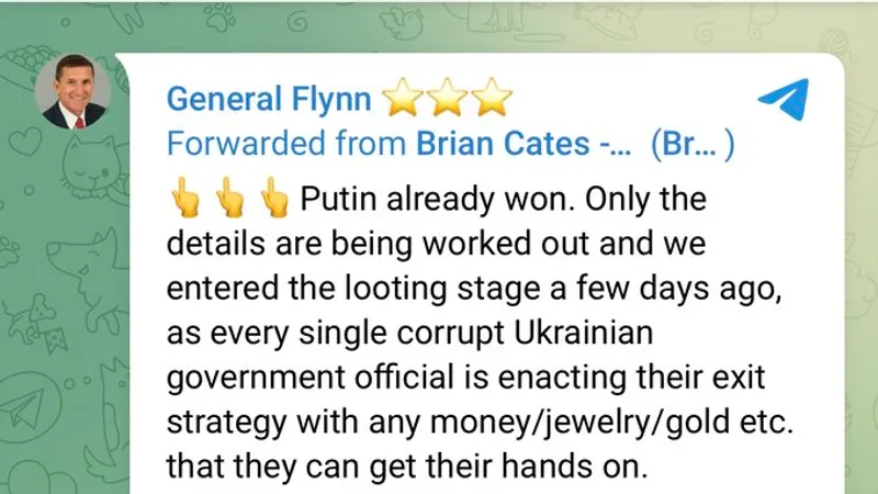 Flynn, fost consilier pentru securitate națională al SUA: „Putin a câștigat deja”/foto: telegram