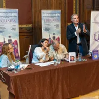 Adrian Cioroianu, cu Adam Michnik, la Festivalul de Literatură de la Timișoara. Foto Foto Eduard Vasilică