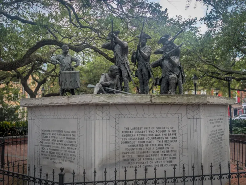 Monumentul haitian din Franklin Square, Savannah. Foto: Evangeline Lawson