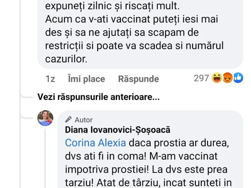 Diana Șoșoacă, lăudată ca s-a vaccinat pe ascuns. Senatoarea: M-am vaccinat împotriva prostiei