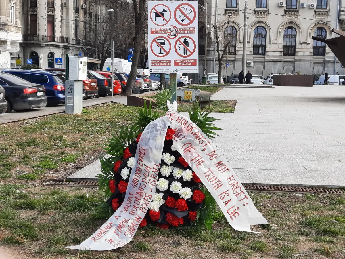 Imagne cu incidentul petrecut în această dimineață. Sursă: Institutul Elie Wiesel