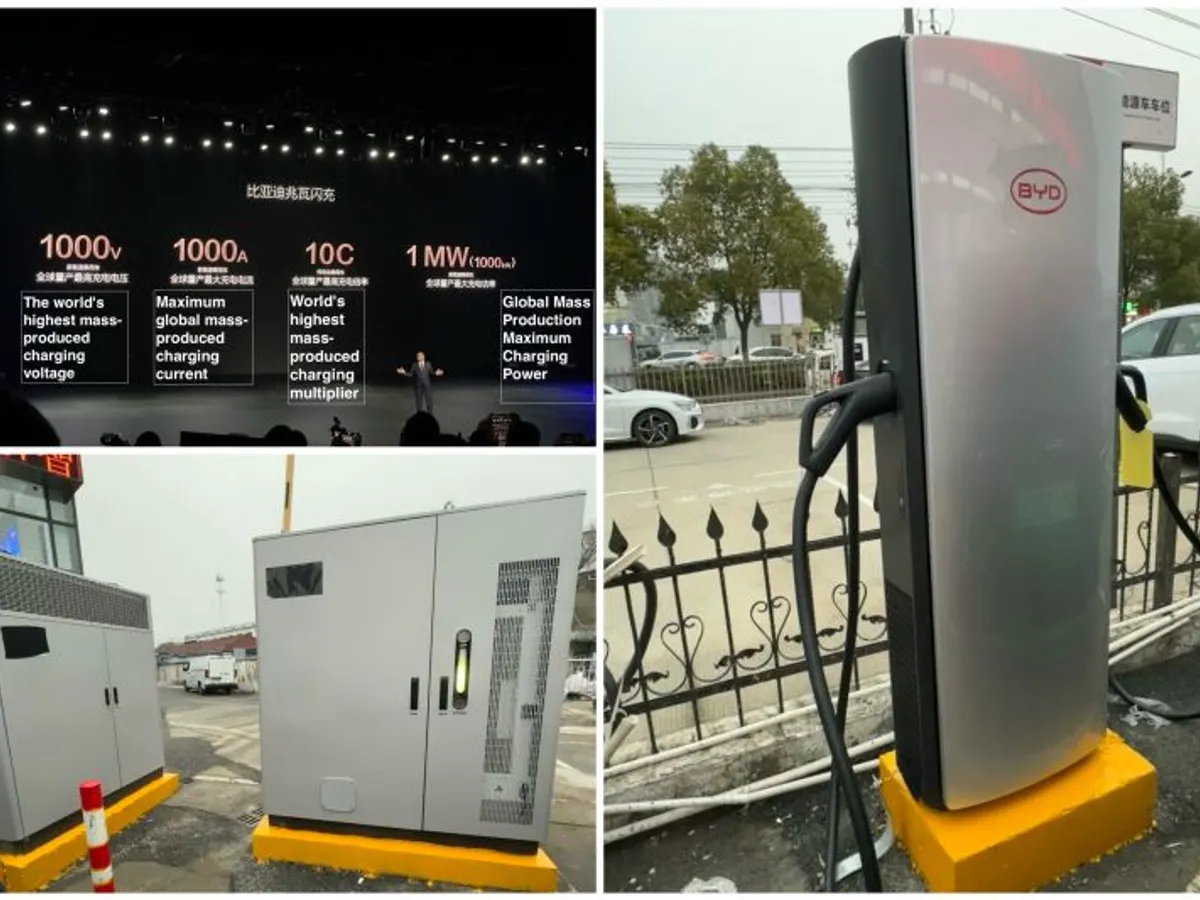 Stațiile „Flash Chargers” de la BYD vor putea furniza o putere de până la 1.000 kW în regim de vârf - Foto: LinkedIn