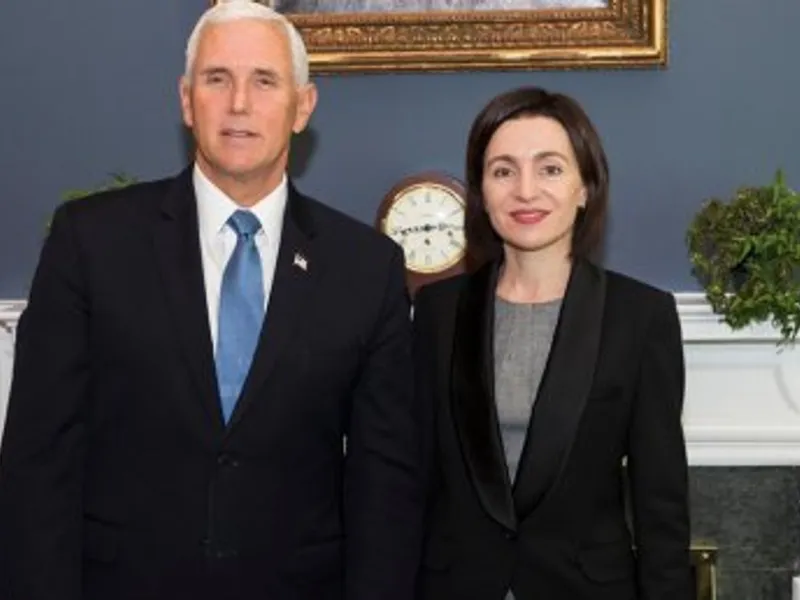 Vicepreședintele Statelor Unite, Mike Pence, s-a întâlnit miercuri cu prim-ministra Republicii Moldova, Maia Sandu și cu ministrul de Interne Andrei Năstase/Foto: Realitatea.net