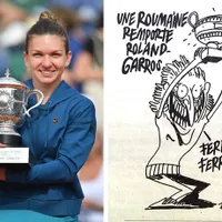 Simona Halep a fost desenată ca fiind o țigancă în căutare de fier vechi în revista Charlie Hebdo, după ce câștigase turneul de Grand Slam la Roland Garros Foto: fanatik.ro