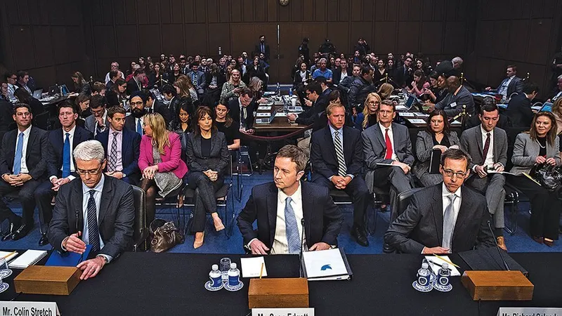 Reprezentanții Facebook, Twitter și Google au fost chemați să depună mărtu- rie în fața Subcomitetului Judiciar al Senatului, în octombrie 2017 - Foto: DREW ANGERER/GETTY