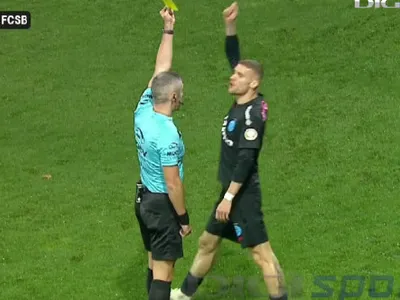 Imagini neverosimile la Hermannstadt - FCSB: Bîrligea, două galbene în două minute! Ce i-a spus arbitrului