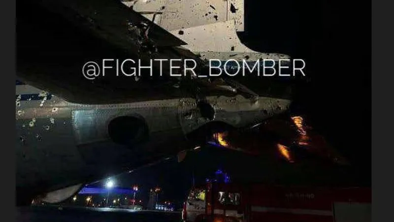 Avionul de comandă Il-22 a fost grav avariat - Foto: twitter.com/front_ukrainian