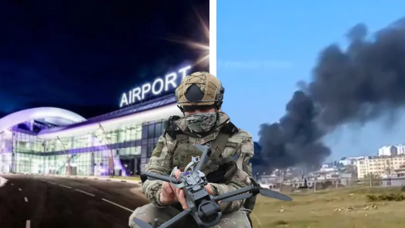 Atac drone kamikaze ucrainene asupra Aeroportului Inernațional din Belgorod și în Sevastopol - Foto: X/ @Maks_NAFO_FELLA)