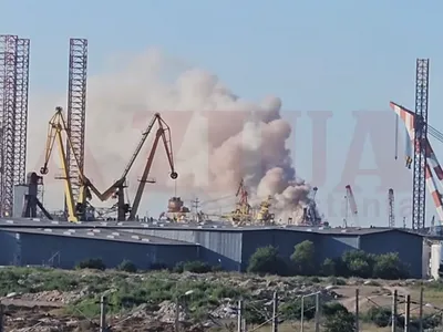 Incendiu puternic, în Portul Agigea - Foto: captură video