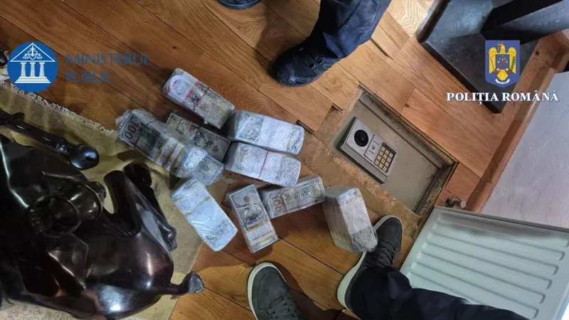 Horaţiu Potra, seif cu 1,5 milioane de dolari, găsit de anchetatori ascuns în podea şi în casă - Foto: Poliţia Română