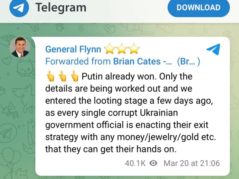 Flynn, fost consilier pentru securitate națională al SUA: „Putin a câștigat deja”/foto: telegram