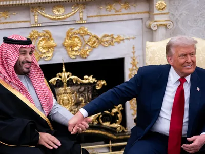 Donald Trump și prințul moștenitor al Arabiei Saudite, Mohammed bin Salman - Foto: Profimedia images