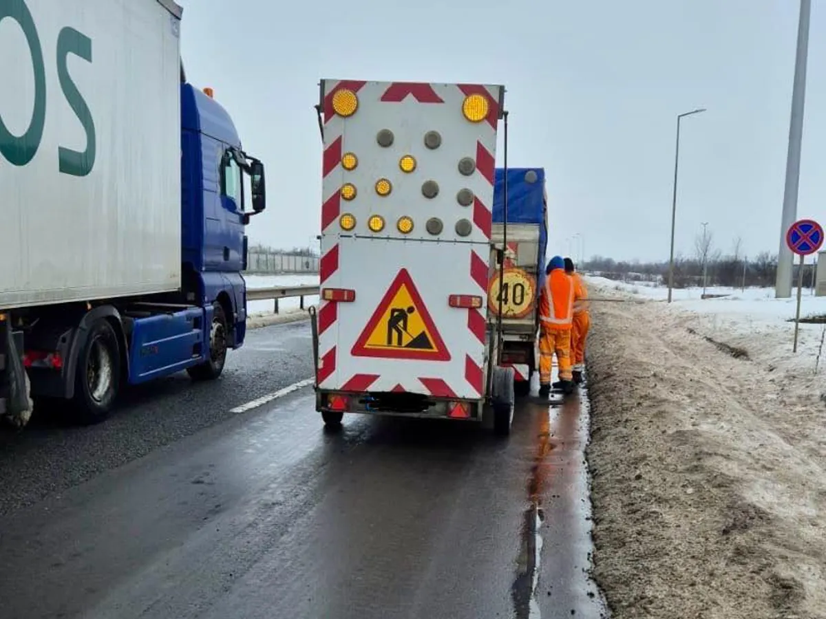 Reparații pe DNCB - Foto: Facebook / Directia Regionala de Drumuri si Poduri Bucuresti