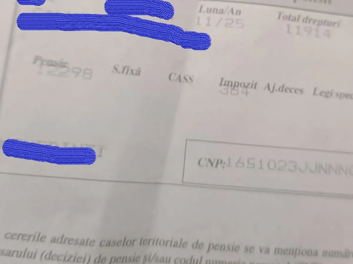 Talon pensii - Foto: Casa de Pensii