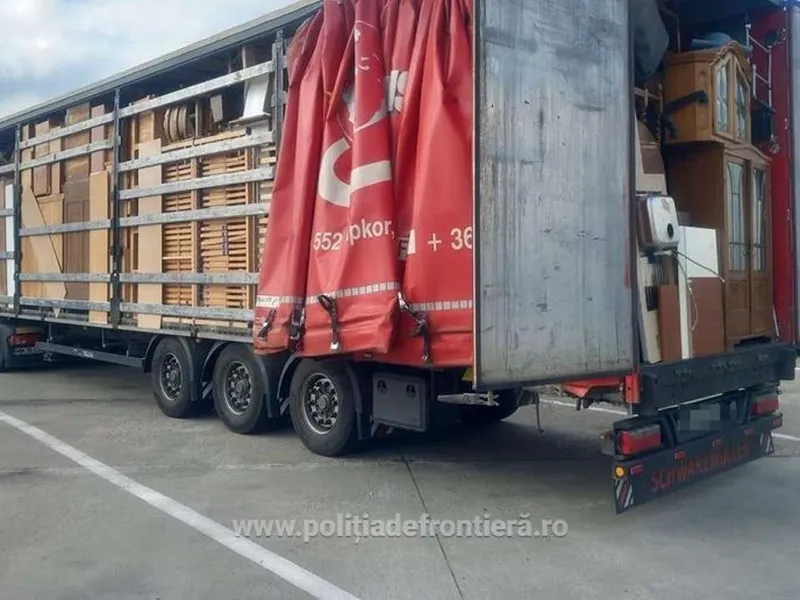 Camion cu deșeuri oprit la vamă, imagine cu caracter ilustrativ - Foto: Poliția de Frontieră