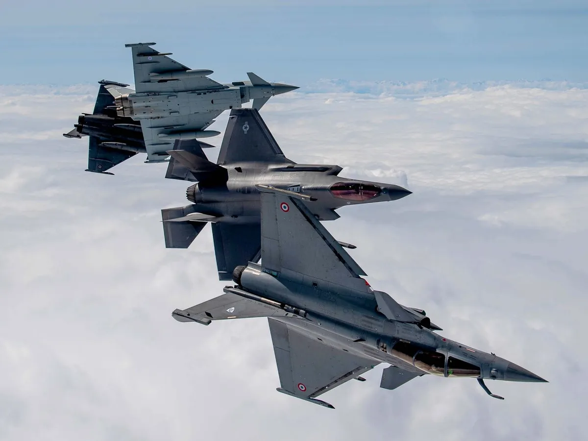 F-35A Lightning II, Dassault Rafale și Eurofighter - Foto: Profimedia Images
