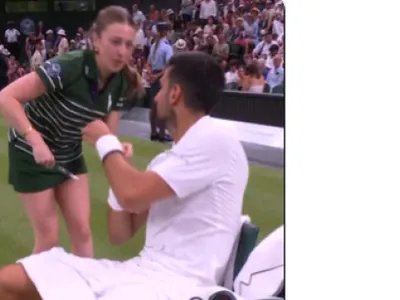 O tânără, cu foarfeca pe teren la Wimbledon la Novak Djokovic! Ce a urmat, viral instant: 1,5 milioane de vizualizări